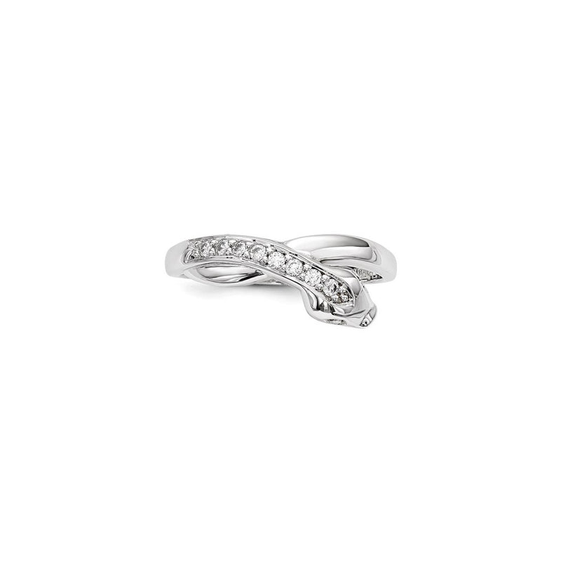 Bejeweled Snake Ring (Silver) front - Popular Jewelry - New York
