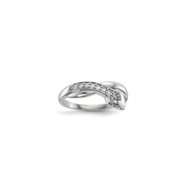 Bejeweled Snake Ring (Silver) main - Popular Jewelry - New York