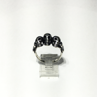 ʻAno Antic-Finish Triple Skull Head Ring (Silver) helehelena - Popular Jewelry - Nuioka
