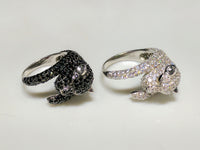 Кольцо с ледяной пантерой (серебро) (лицо) - Popular Jewelry