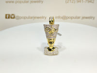Iced-Out Nefertiti Pendant Perak - Popular Jewelry