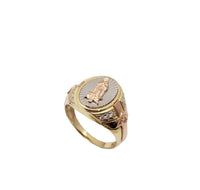 Tricolor Cross Guadalupe Ring (14K)