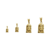 Stone-Set Bail Jesus Head Pendant (10K)