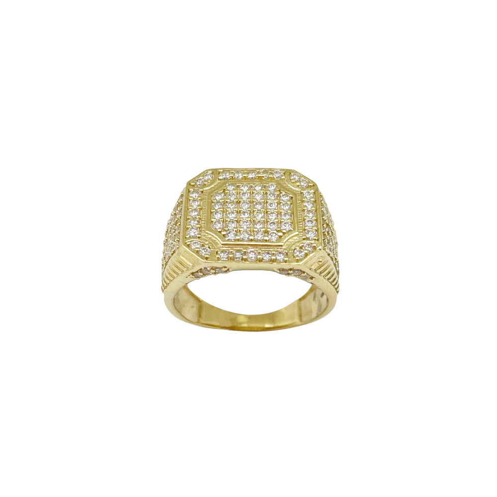Zirconia Square Men's Ring (14K)