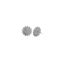 Sunflower Shape Diamond Stud Earrings (14K)