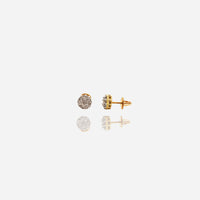 Diamond Sunflower Cluster Stud Earrings (14K)
