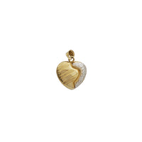 Two-Tone Diamond-Cut Puffy Heart Pendant (14K)