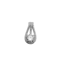Iced-Out Teardrop Shape Pendant (Silver)