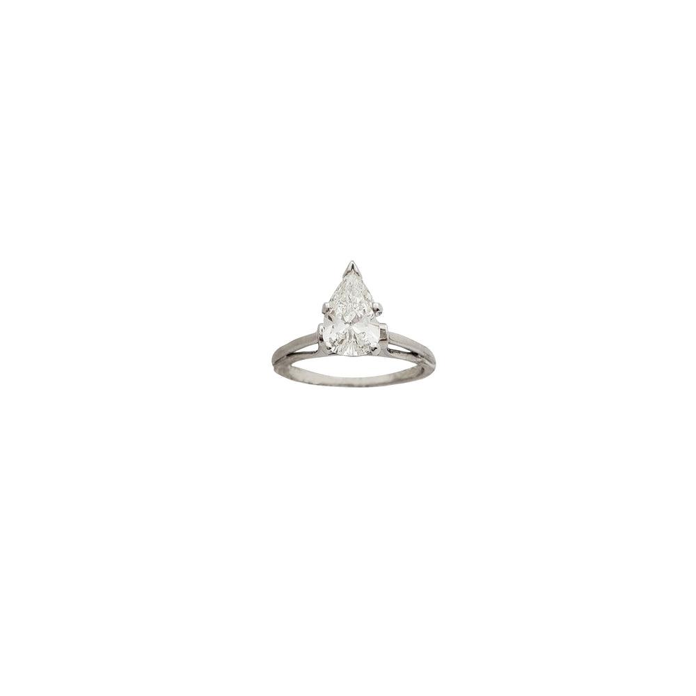 Diamond Teardrop Engagement Ring (14K)