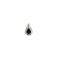 I-Teardrop Baguette Diamond Sapphire Pendant (14K)