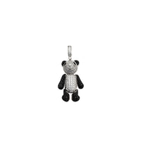 Iced-Out Teddy Bear Pendant (Silver)