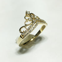 Diamond Princess Crown Ring 14K - Popular Jewelry