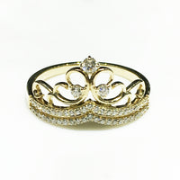 טבעת כתר נסיכת יהלומים 14K - Popular Jewelry