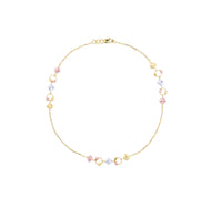 Anklet Accent Charm Dainty Cable-Link (14K)