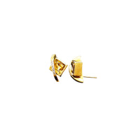 Triangle Shape Citrine Stud Earrings (18K)