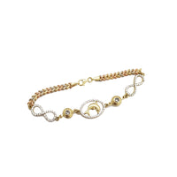 Dolphin & Infinity Tricolor Fancy Bracelet (14K).