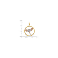Tricolor Dragonfly Round Charm (14K)