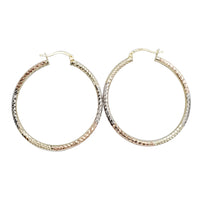 Tricolor Popcorn Hoop Earrings (14K)