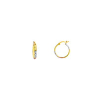Tricolor Diamond Cut Hoop Earrings (14K)