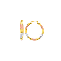 Tricolor Hoop Earrings (14K)