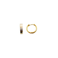 Multiple Line Texture Huggie Earrings (14K)