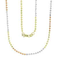 Tricolor Moon Cut Ball Chain (14K)
