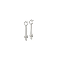 Triple Ball Dangling Earrings (Silver)