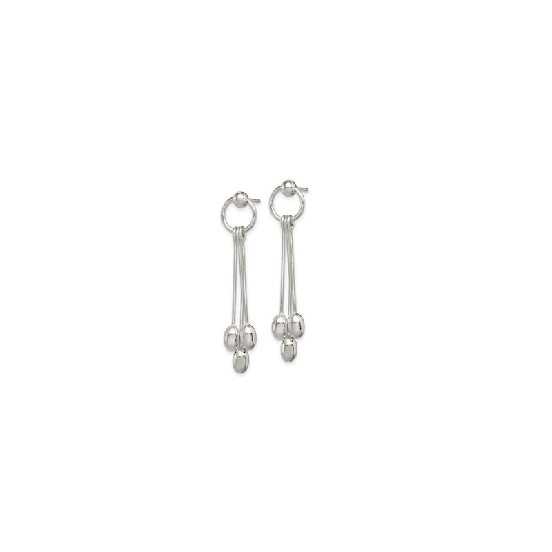 Triple Ball Dangling Earrings (Silver)