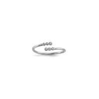 Triple Cubic Zirconia Adjustable Ring (Silver)
