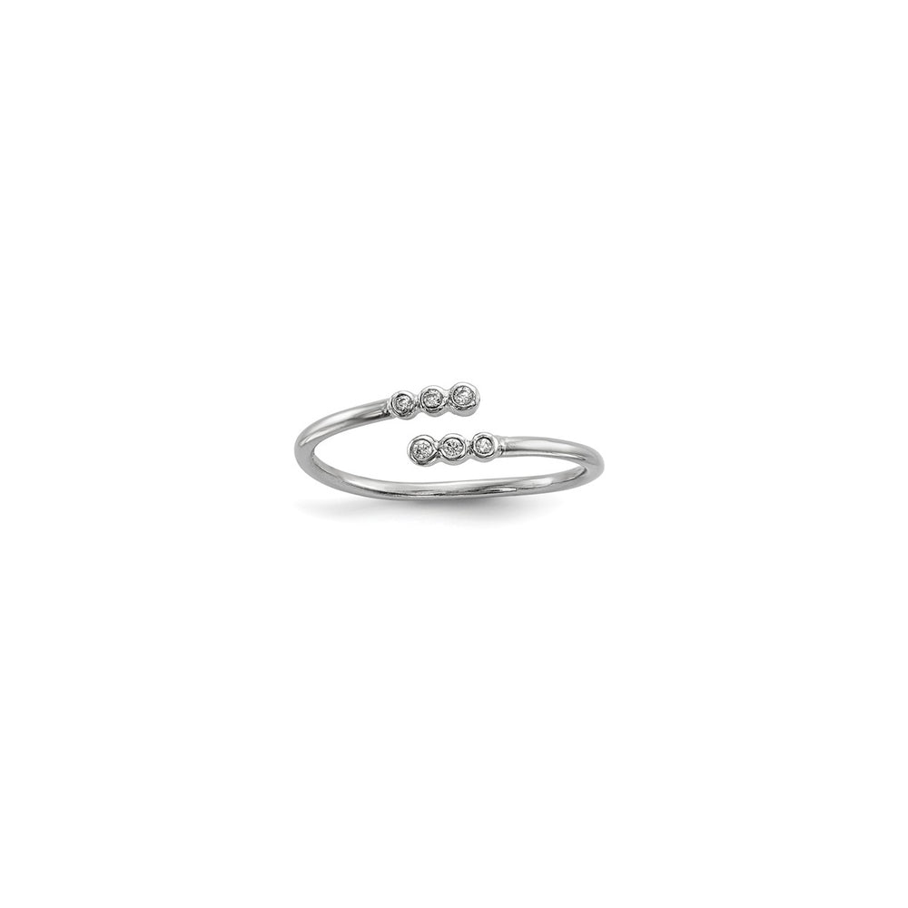 Triple Cubic Zirconia Adjustable Ring (Silver)