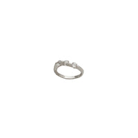 Троен кубен прстен од цирконски камен (сребрен)