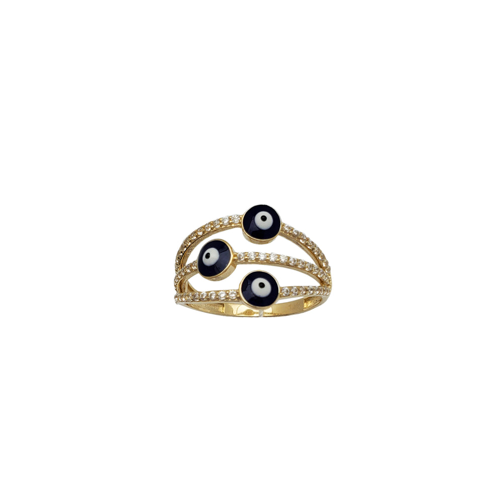 Triple Evil Eye Ring (14K)