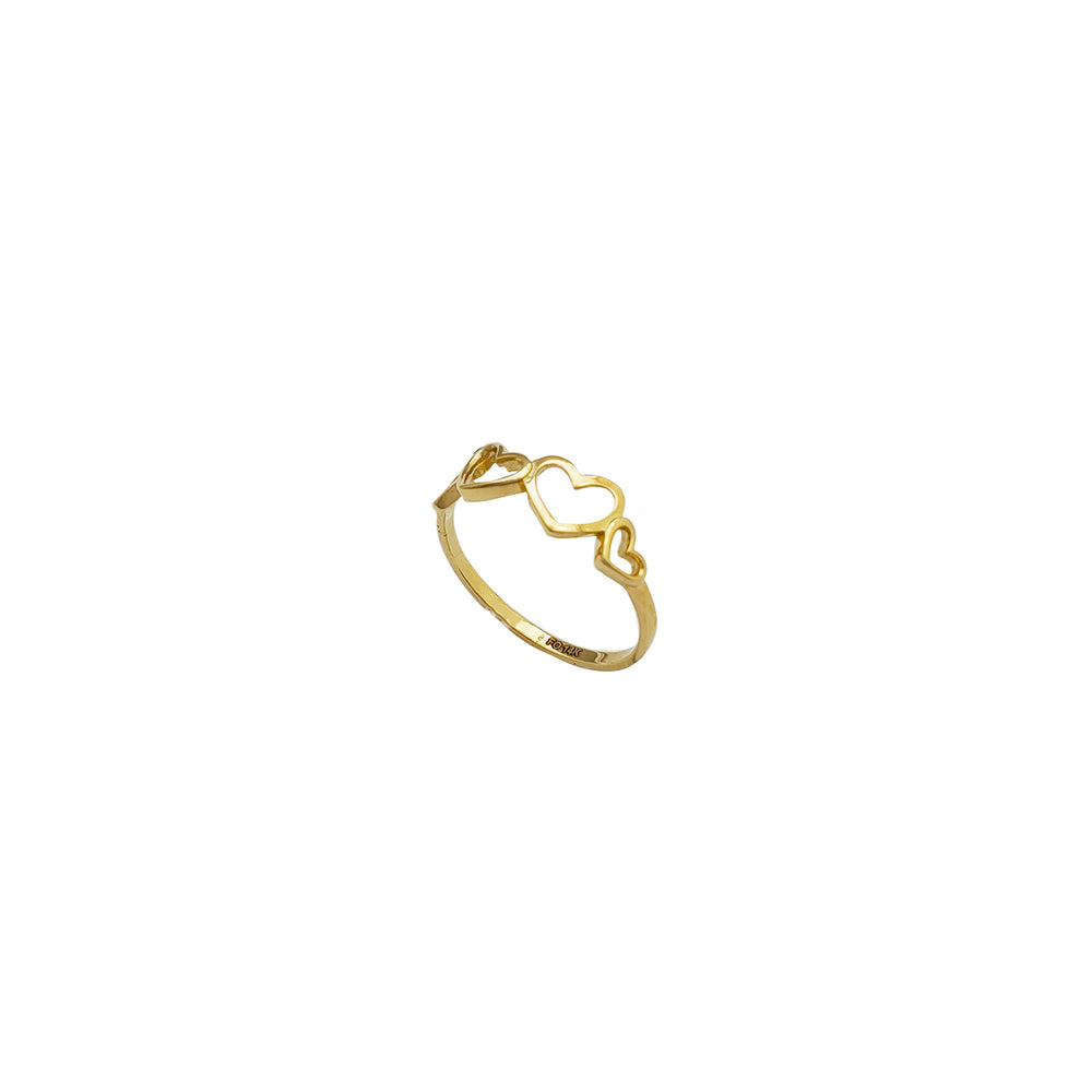 Triple Open Hearts Ring (14K)