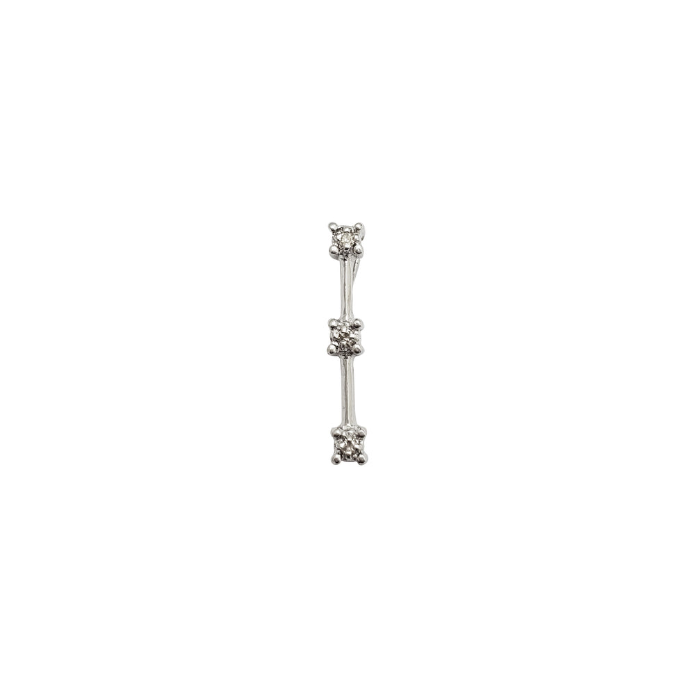 White Gold Triple Stone Pendant (14K)