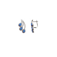 Triple Teardrop Opal Earring (Silver)