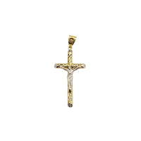 Diamond-Cut Tube Crucifix Pendant (14K)