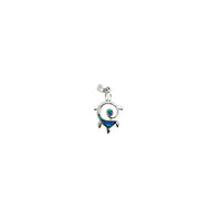 Blue Opal Dainty Turtle Pendant (Silver)