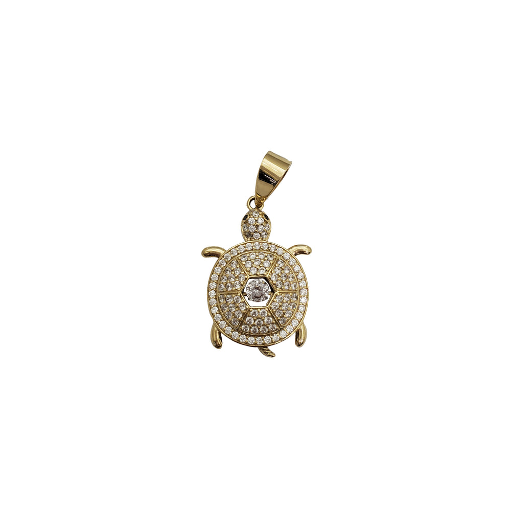 Iced-Out Turtle Pendant (14K)