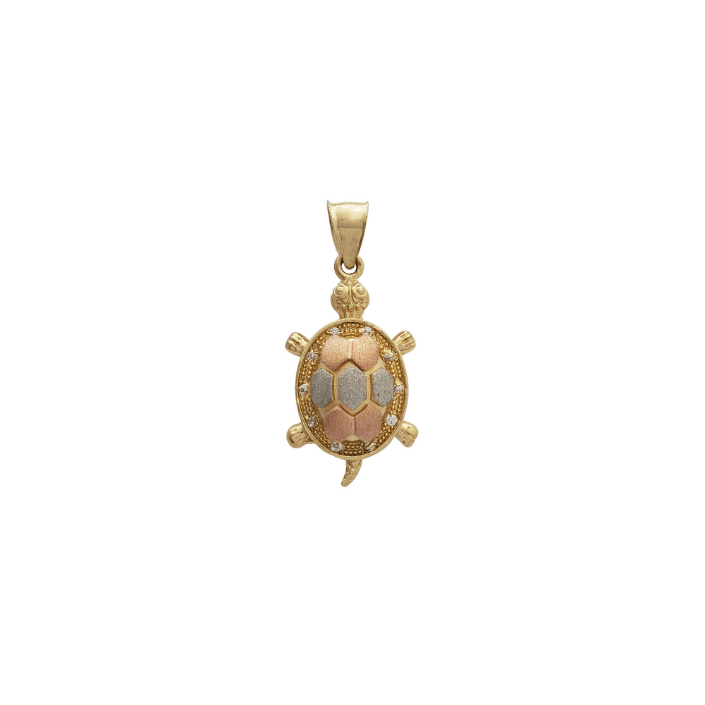 Tricolor Turtle Pendant (14K)