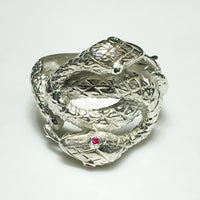 Twin Snake Head Ring (Silver) - Popular Jewelry
