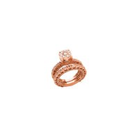 Веренички прстен со дијамант со две парчиња (14K)
