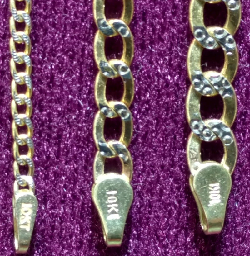 Two-Tone Lightweight Flat-Link Cuban Necklace 10K