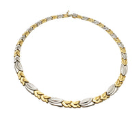 Two-Tone Braided Leaves Necklace (14K)