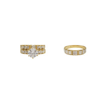 Two-Tone Three-Piece Set Engagement Rings (14K)