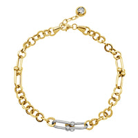 Two Tone Link Bracelet (14K)