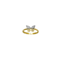 Two-Tone Dainty Butterfly Ring (14K)
