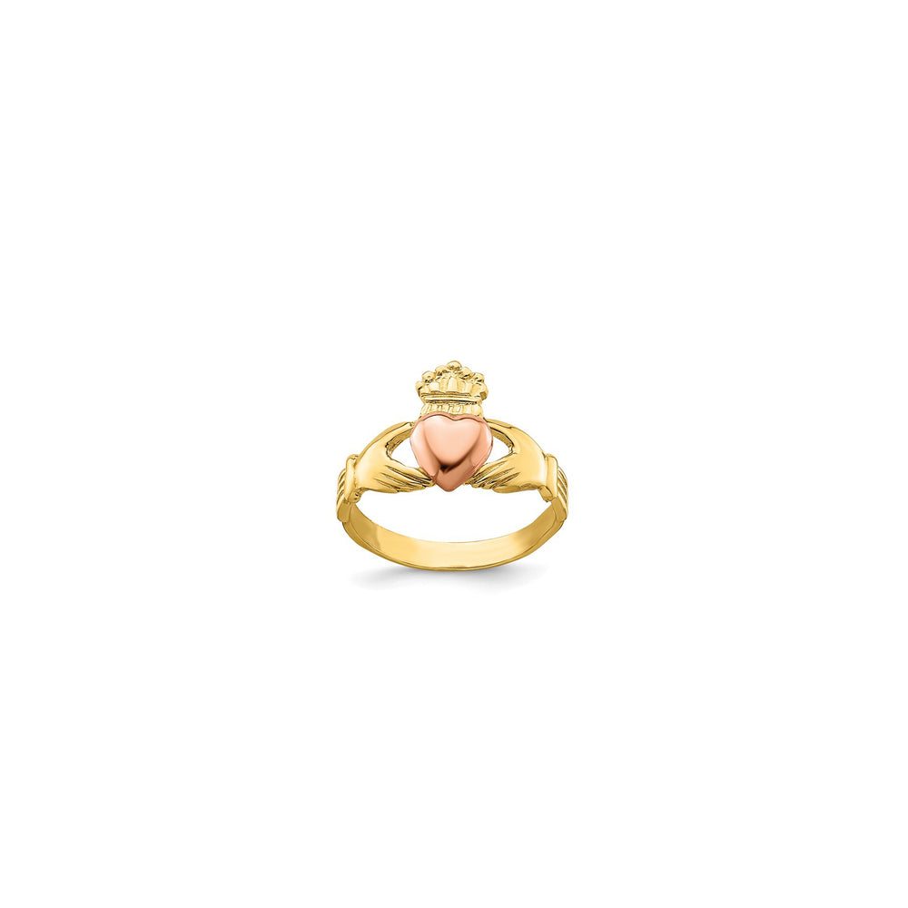 Two Tone Baby-Sized Claddagh Ring (14K)
