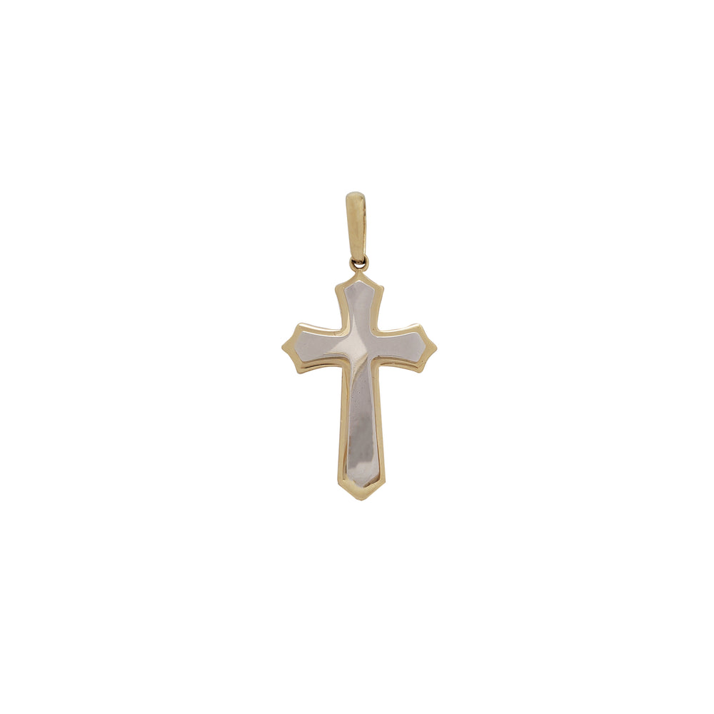 Two Tone Cross Pendant (14K)
