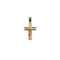 Two-Tone Flat Cross Crucifix Pendant (14K)