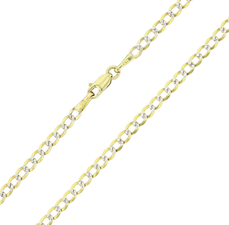 [Solid] Two Tone Italian Cuban Anklet (14K)